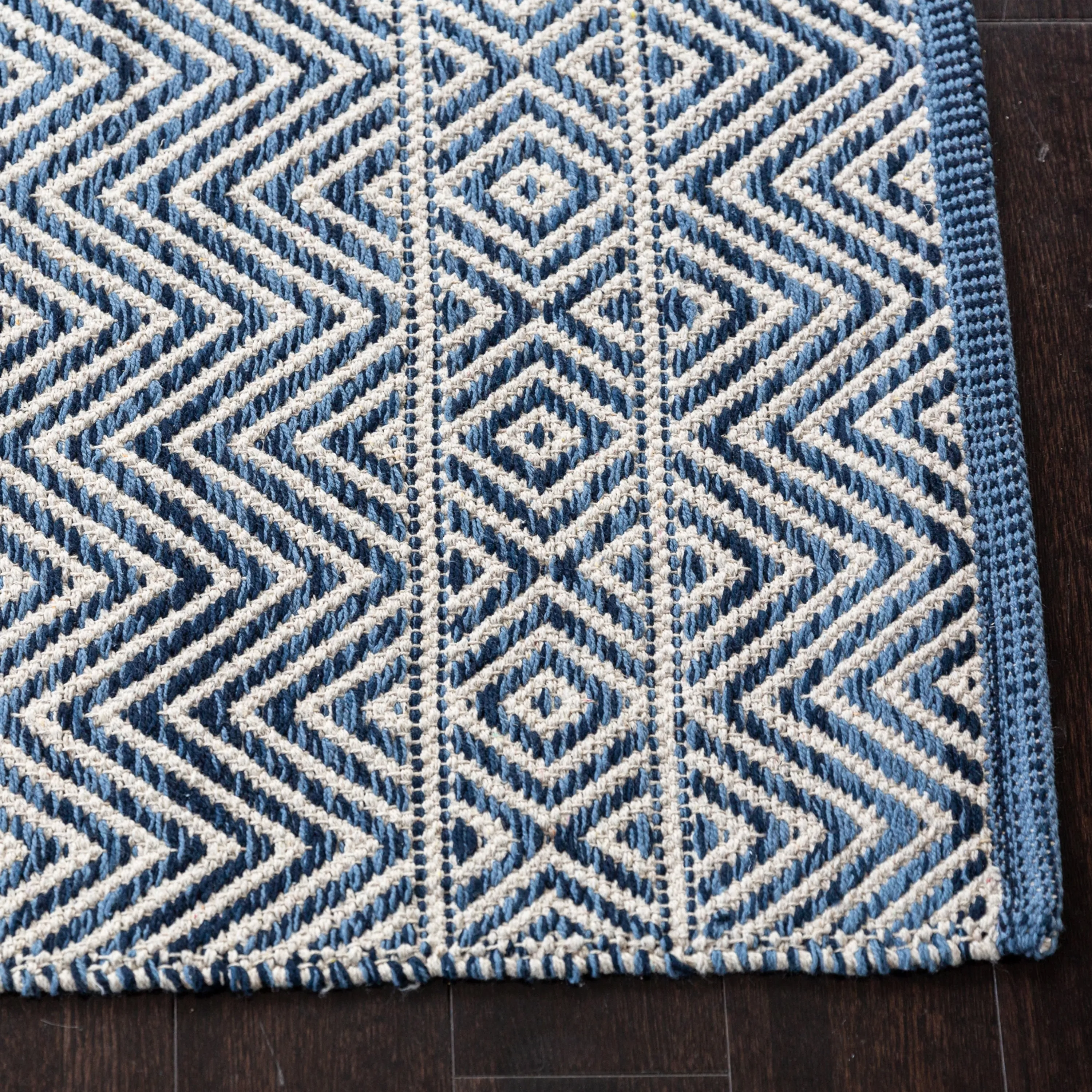 Fabstyles Herringbone Flatweave Cotton Area Rag Rug for Living Room