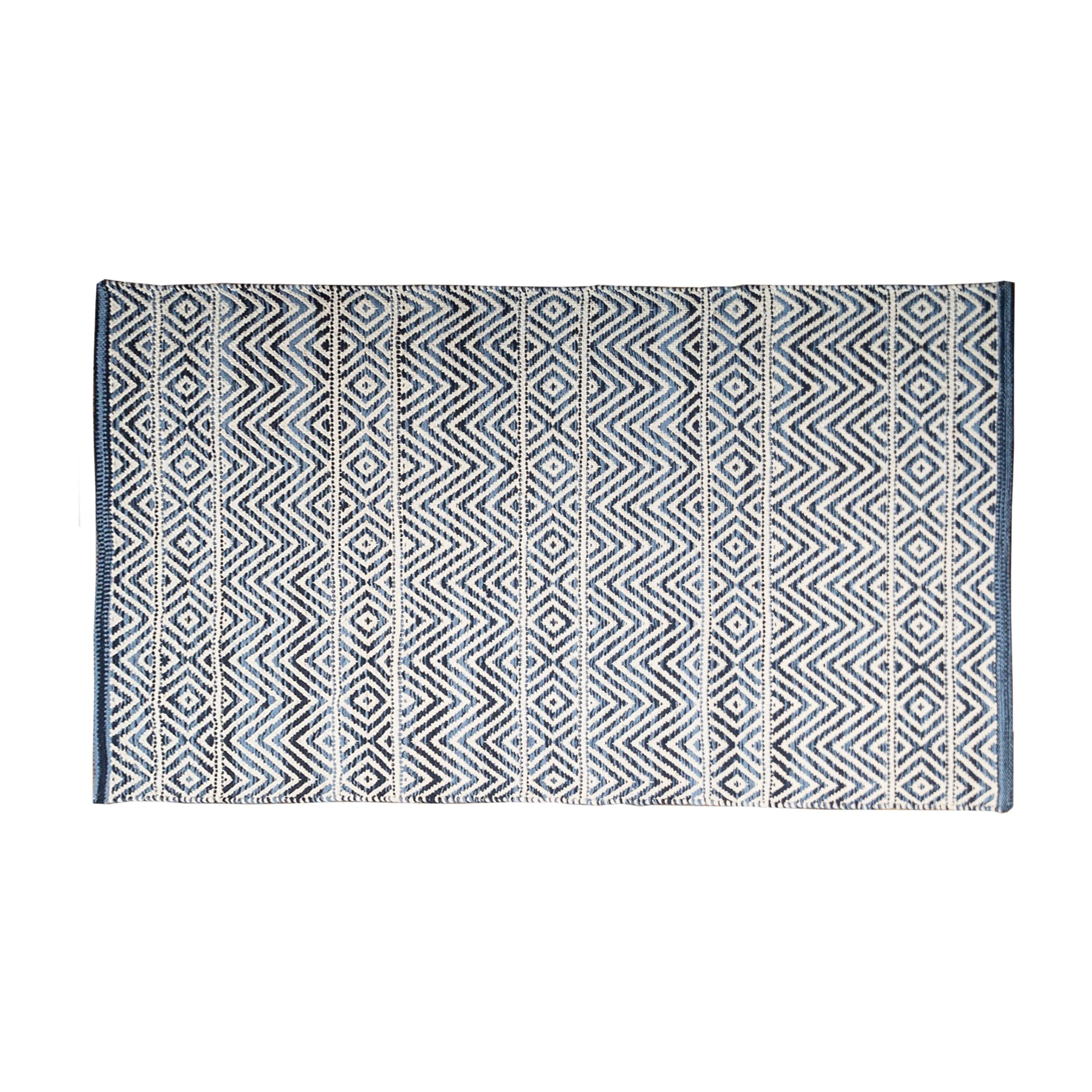 Fabstyles Herringbone Flatweave Cotton Area Rag Rug for Living Room