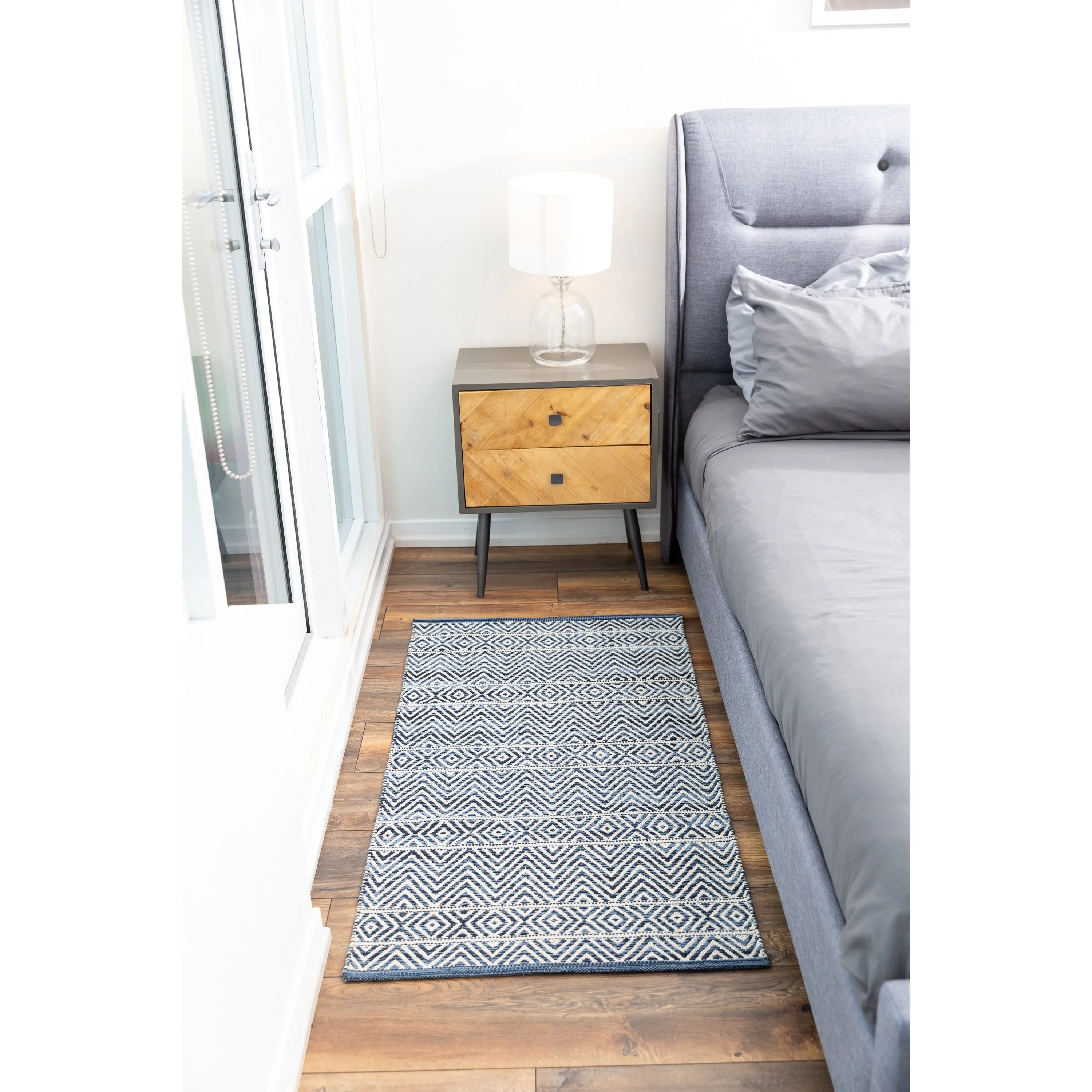 Fabstyles Herringbone Flatweave Cotton Area Rag Rug for Living Room