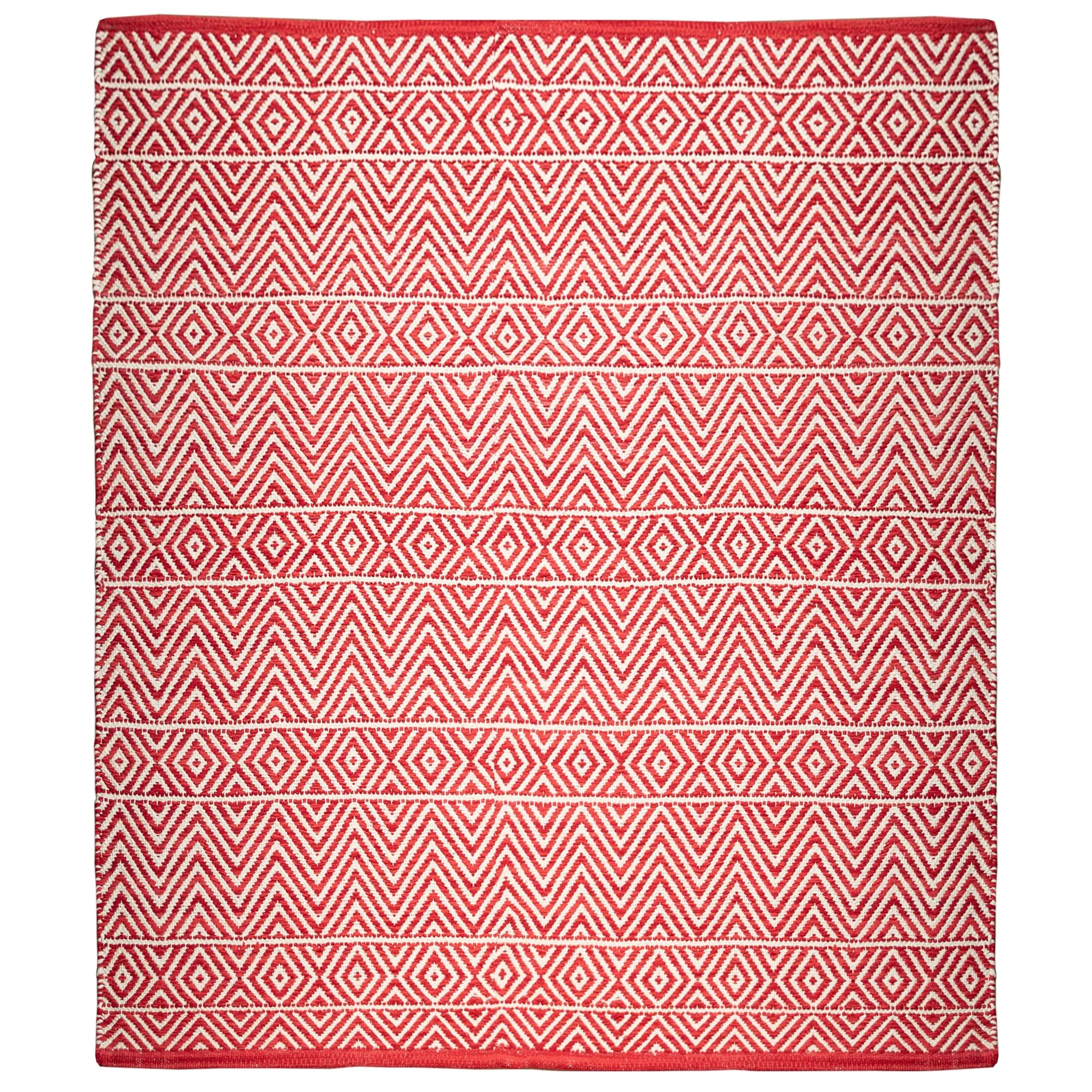 Fabstyles Herringbone Flatweave Cotton Area Rag Rug for Living Room