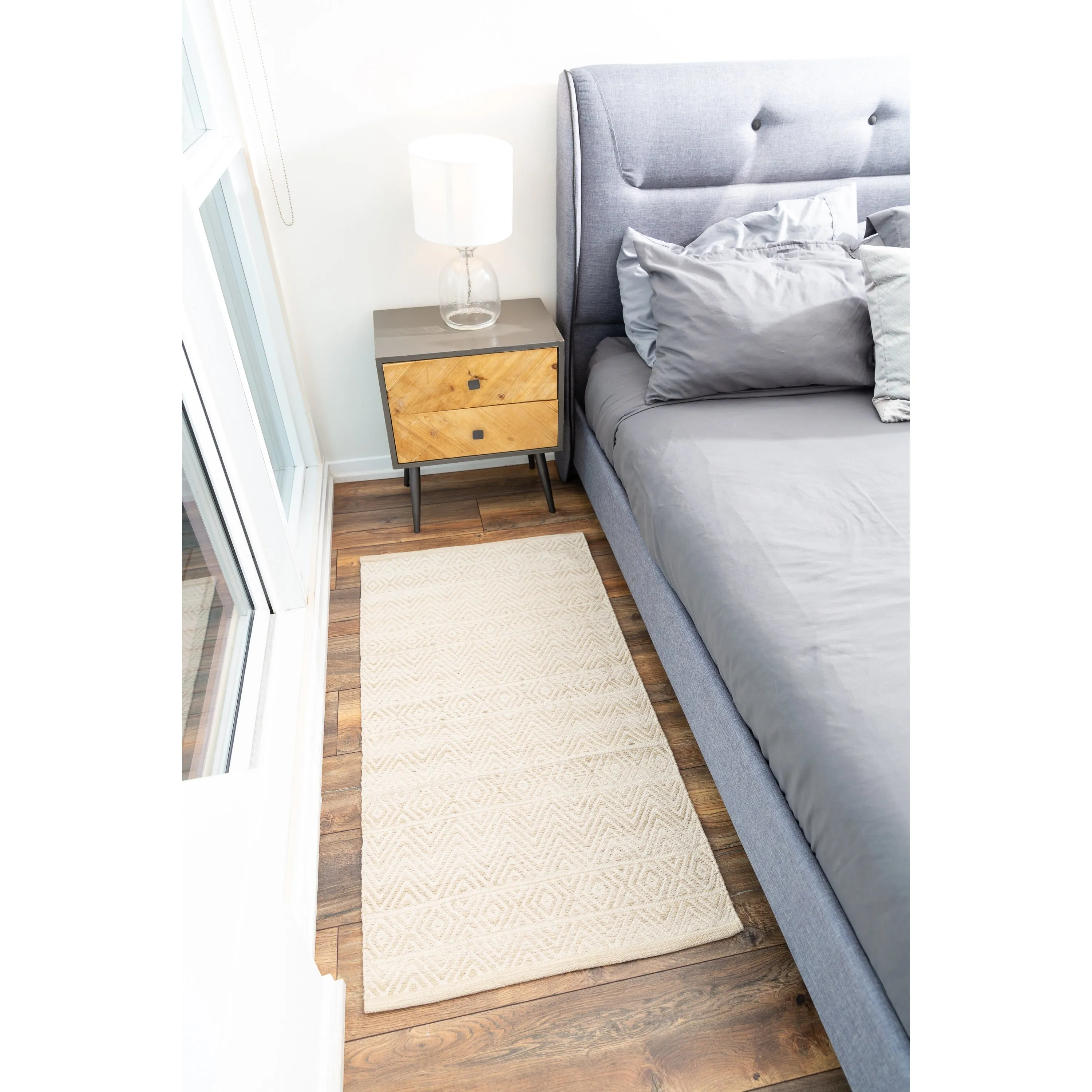 Fabstyles Herringbone Flatweave Cotton Area Rag Rug for Living Room