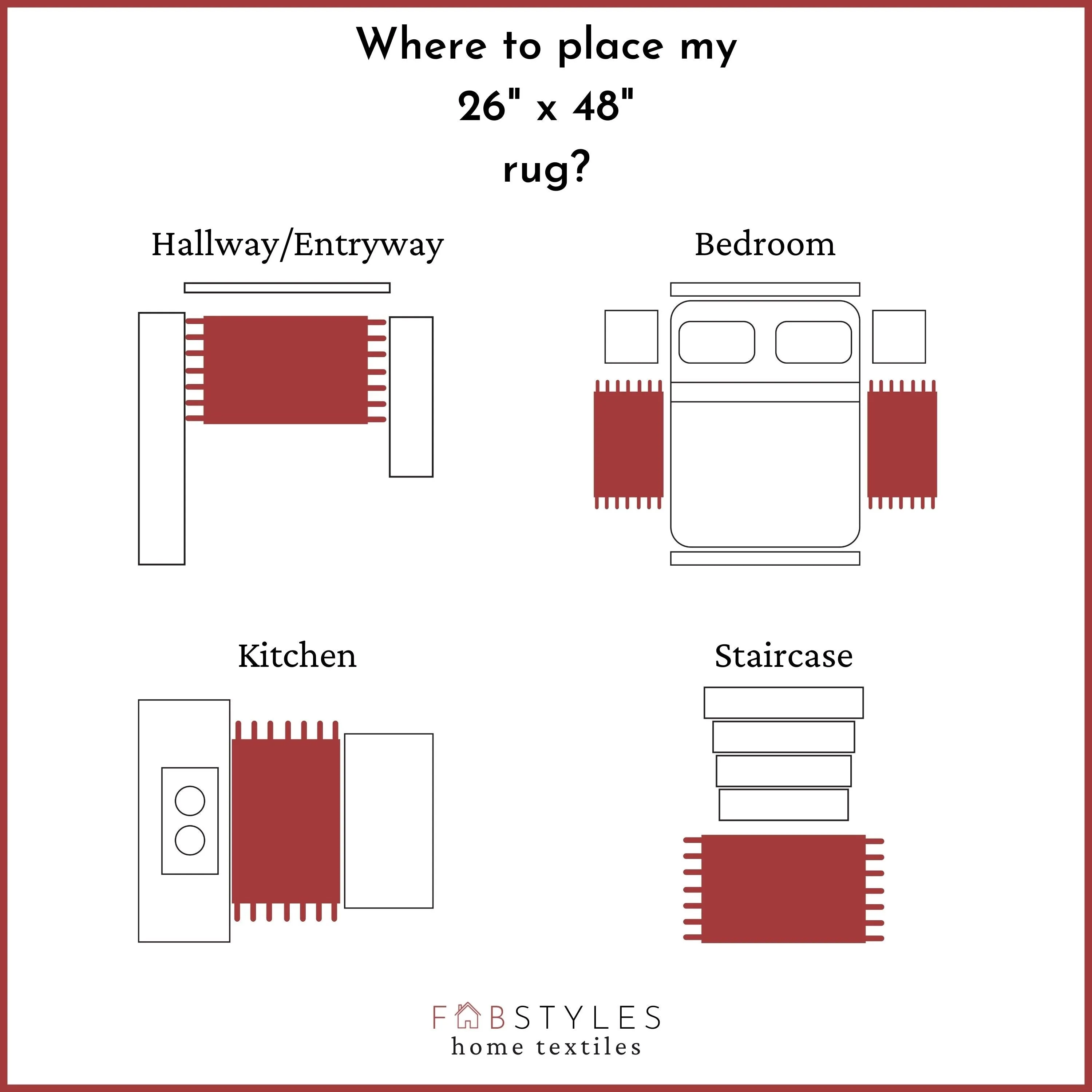 Fabstyles Herringbone Flatweave Cotton Area Rag Rug for Living Room