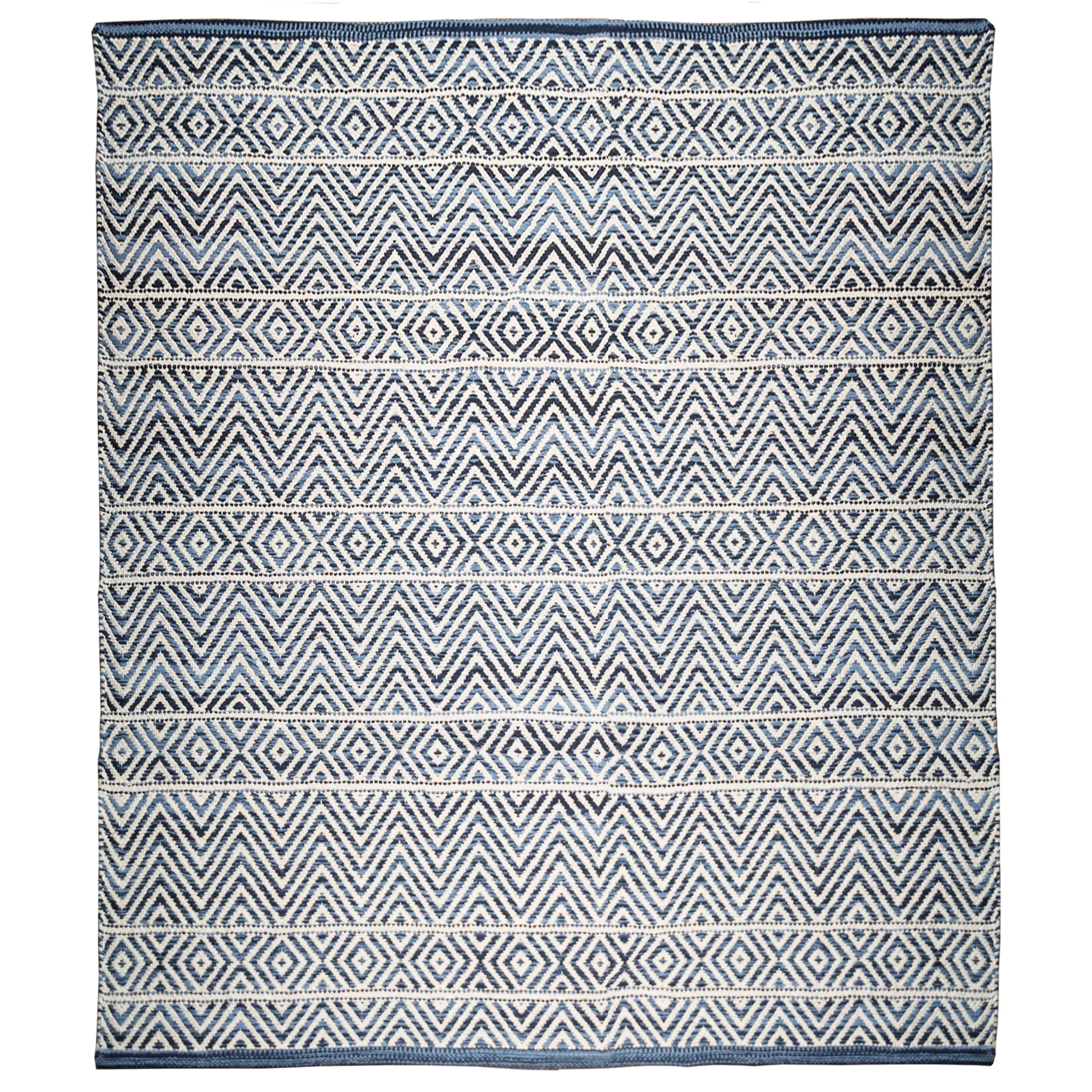 Fabstyles Herringbone Flatweave Cotton Area Rag Rug for Living Room