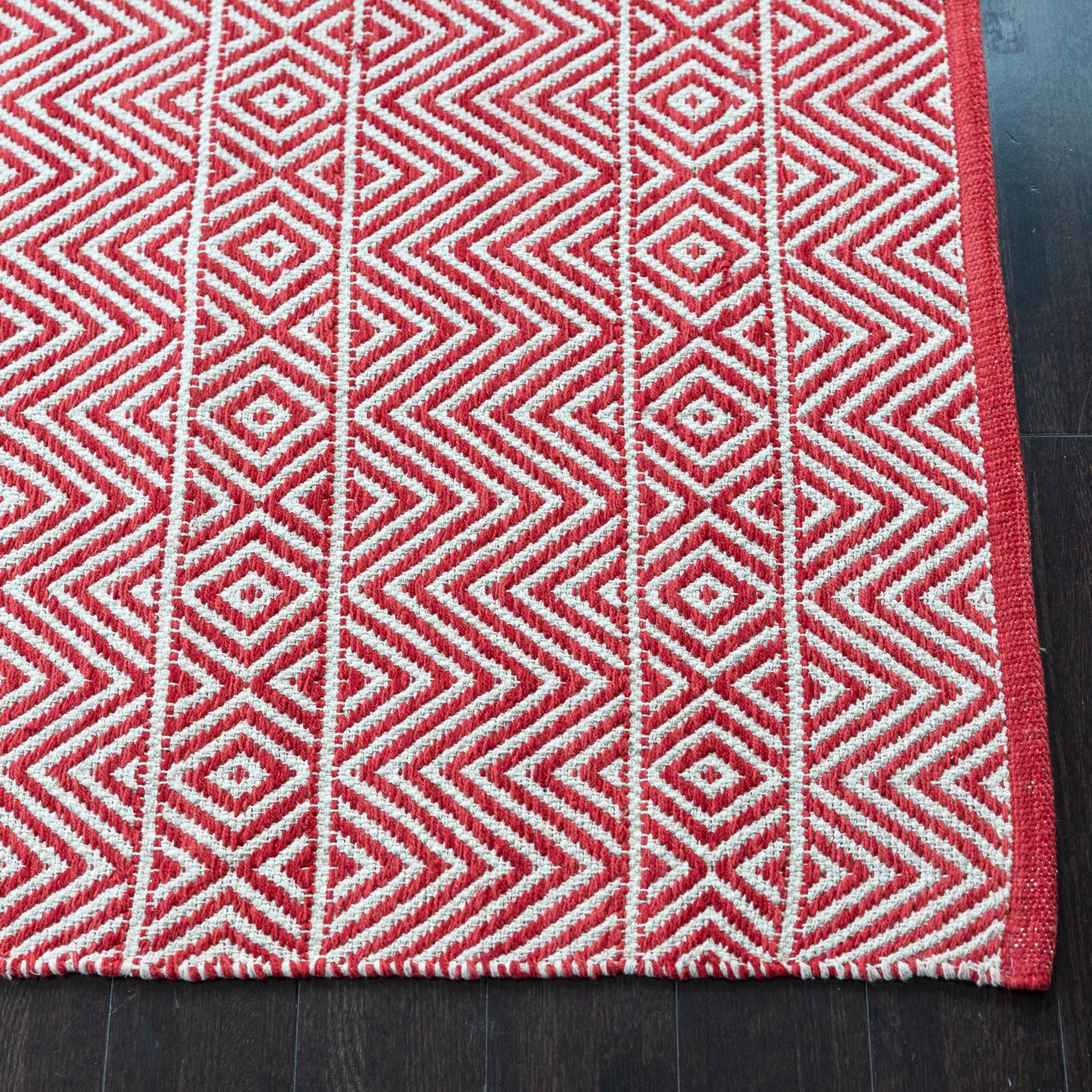 Fabstyles Herringbone Flatweave Cotton Area Rag Rug for Living Room