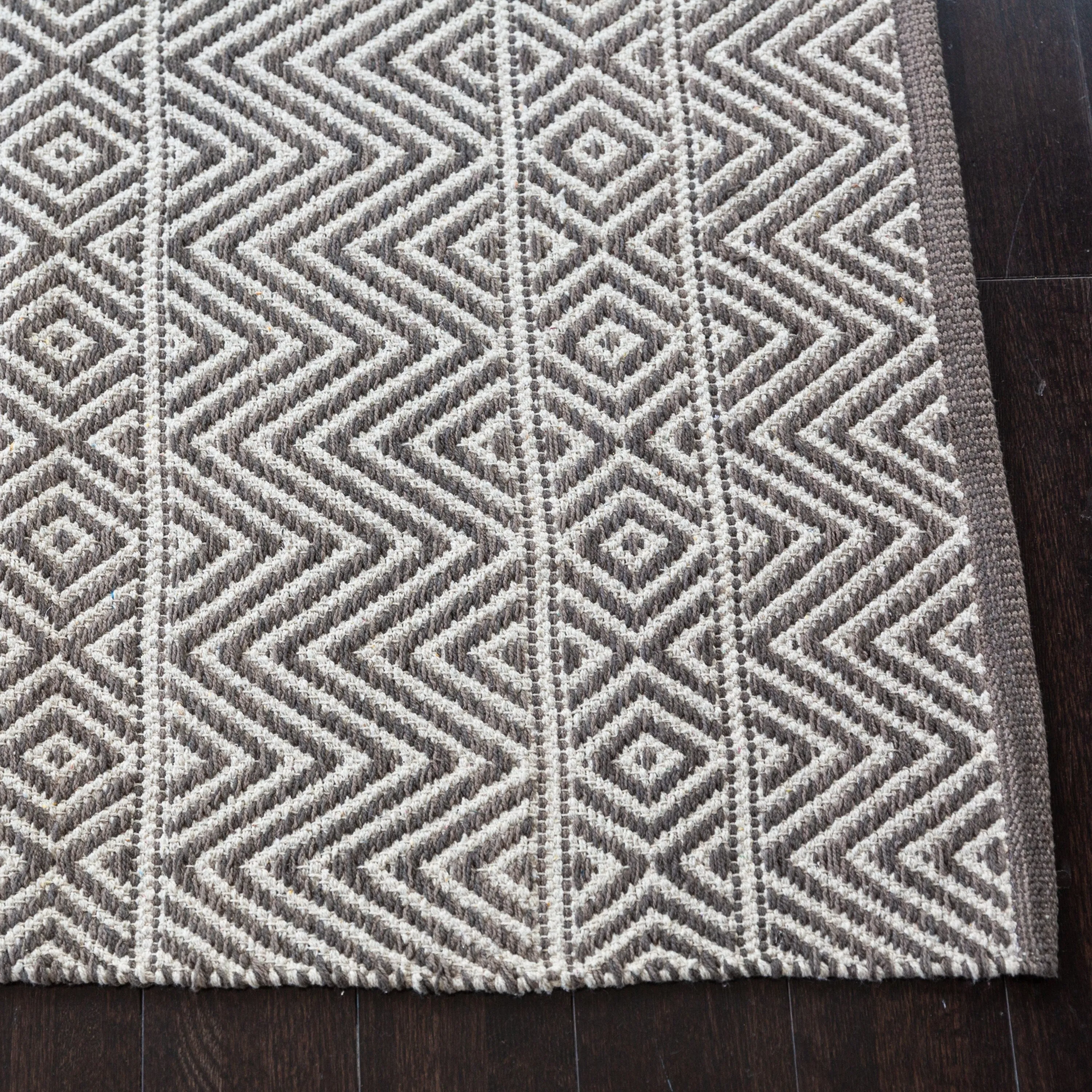 Fabstyles Herringbone Flatweave Cotton Area Rag Rug for Living Room