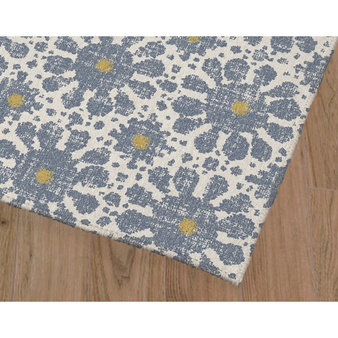 FARMHOUSE FLOWER DENIM BLUE Kitchen Mat By Kavka Designs