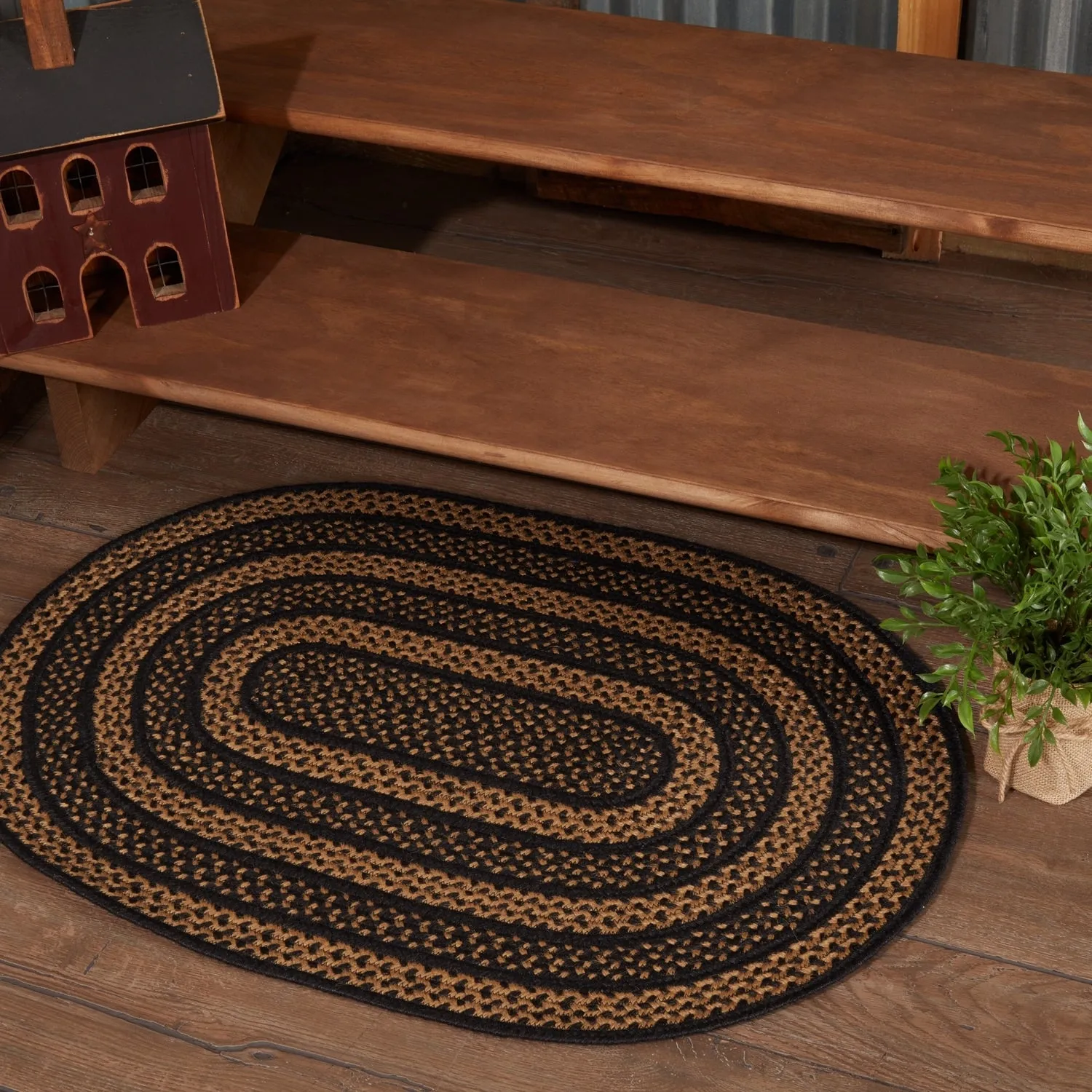 Farmhouse Jute Rug Oval w/ Pad 24x36 - 2' x 3' Oval