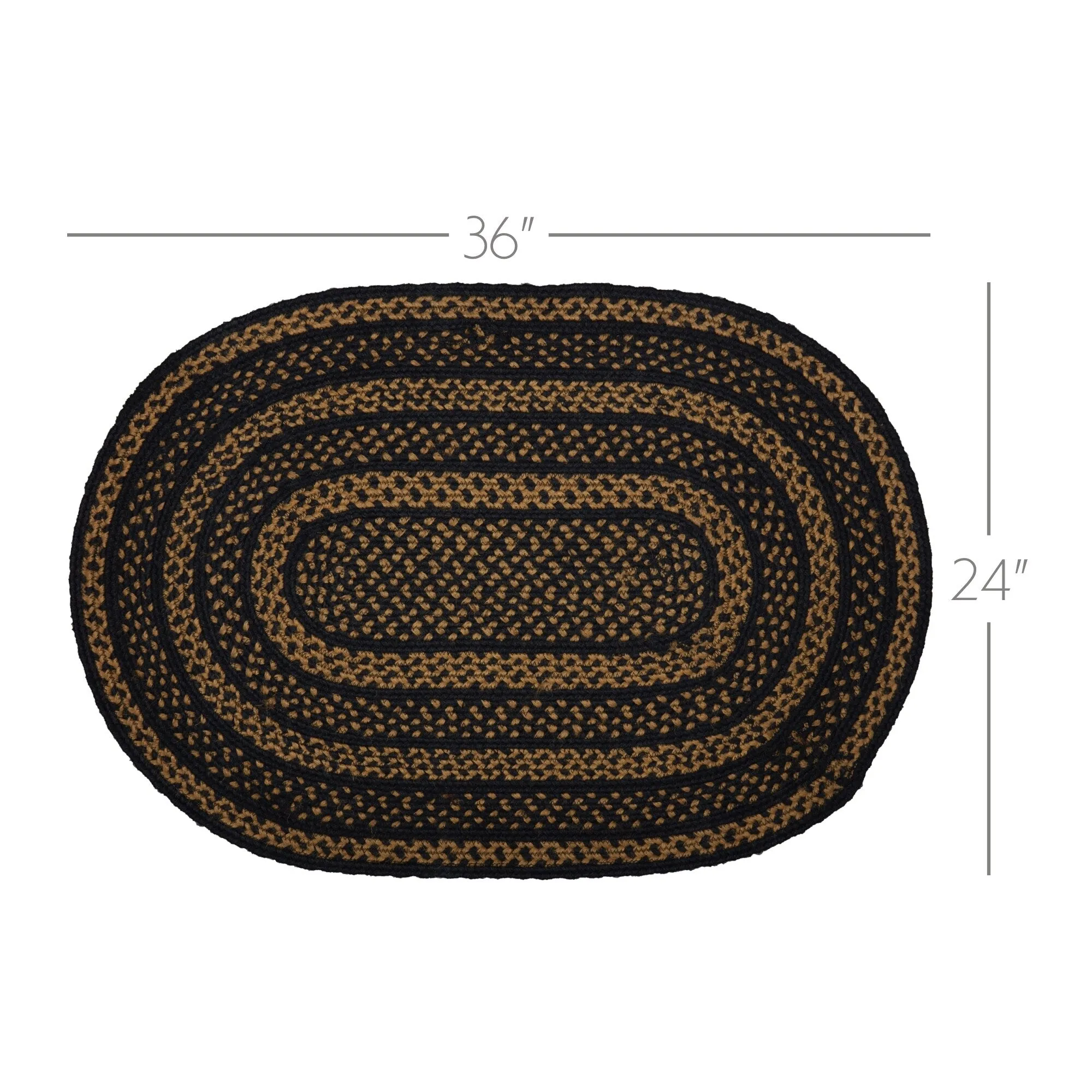Farmhouse Jute Rug Oval w/ Pad 24x36 - 2' x 3' Oval