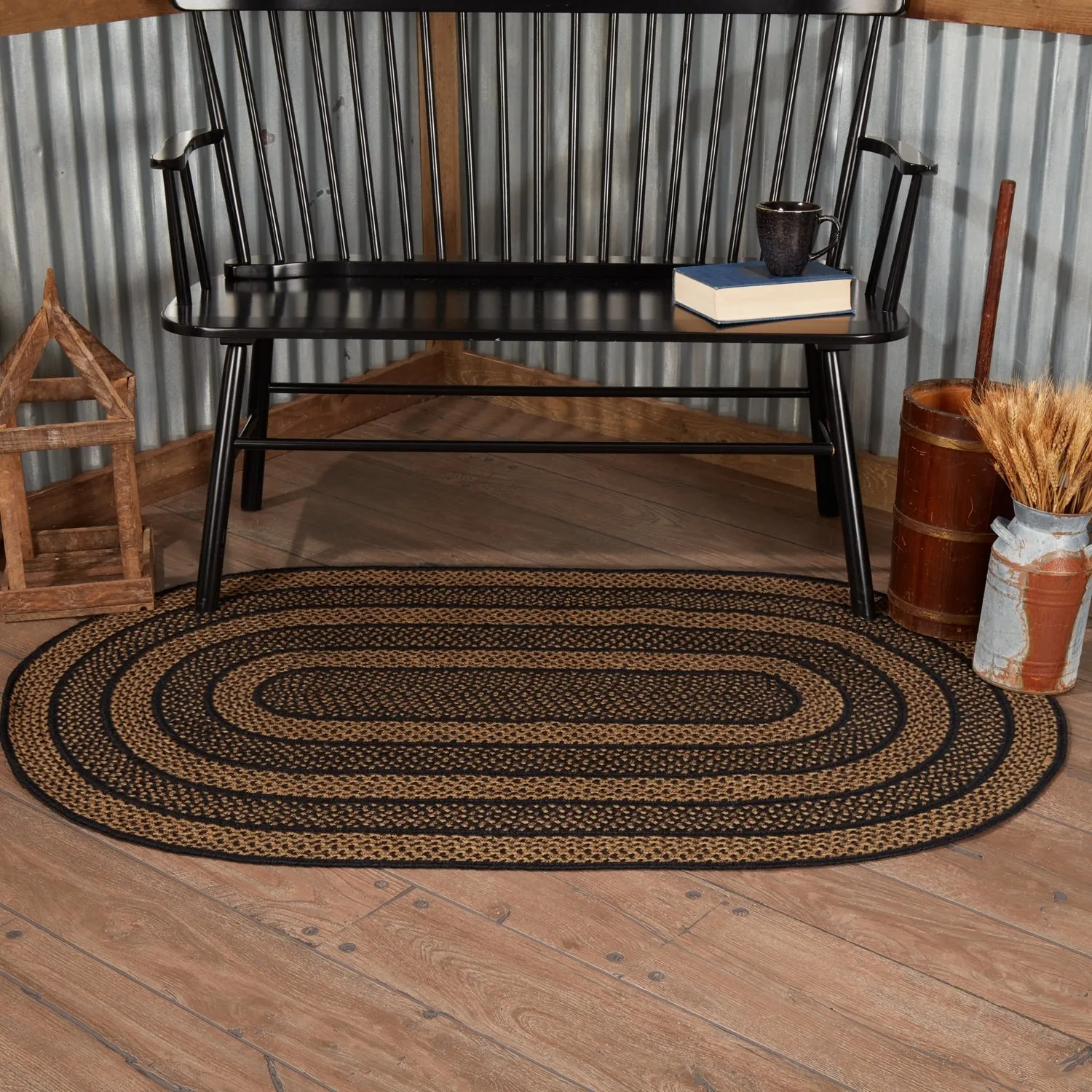 Farmhouse Jute Rug Oval w/ Pad 36x60 - 3' x 5' Oval