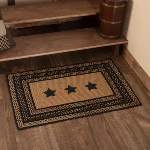 Farmhouse Jute Rug Rect Stencil Stars w/ Pad 24x36 - 2' x 3'