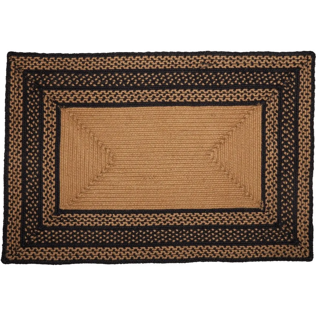 Farmhouse Jute Rug Rect Stencil Stars w/ Pad 24x36 - 2' x 3'