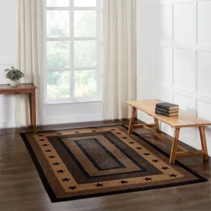 Farmhouse Jute Rug Rect Stencil Stars w/ Pad 60x96 - 5' x 8'/Surplus