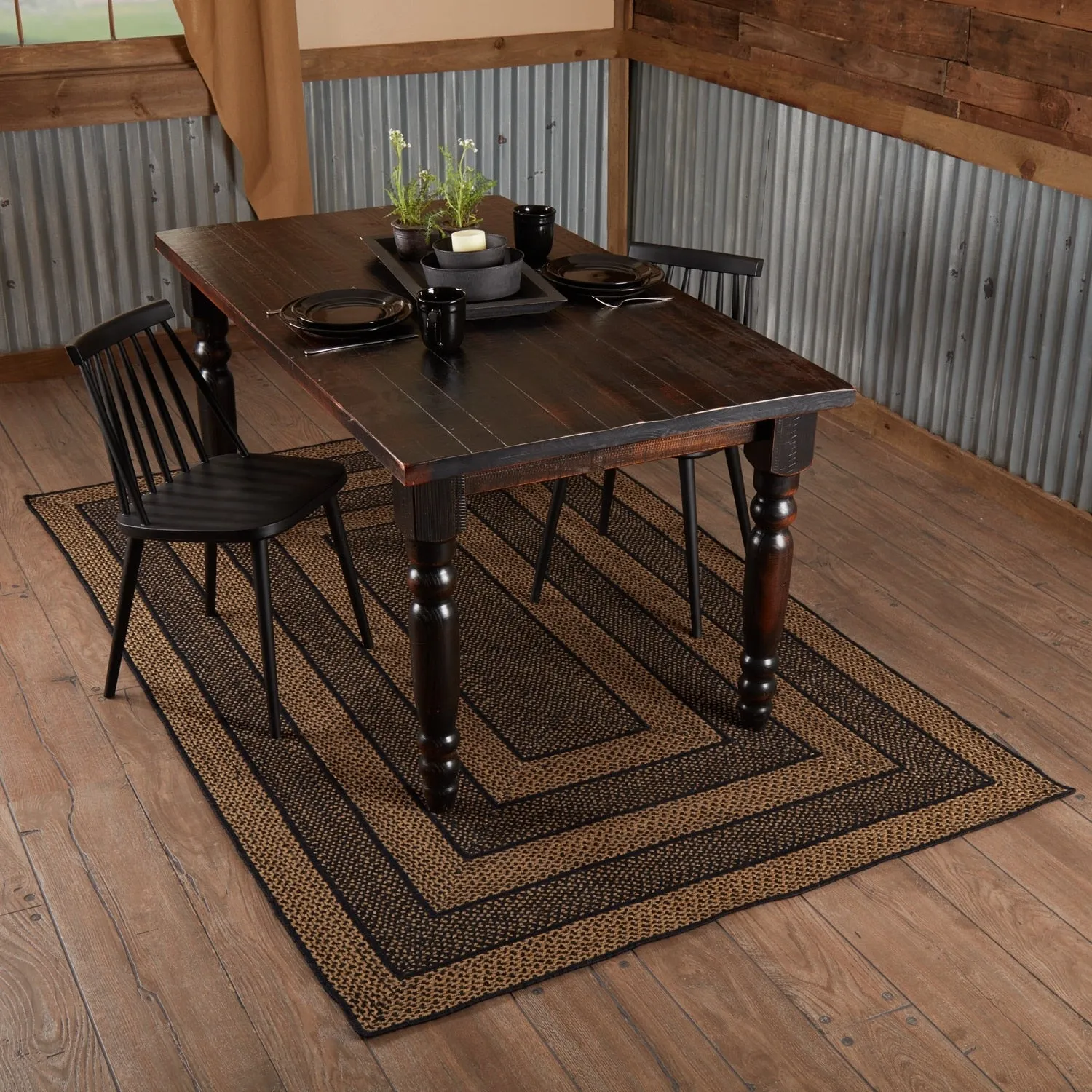 Farmhouse Jute Rug Rect w/ Pad 60x96 - 5' x 8' Rectangle