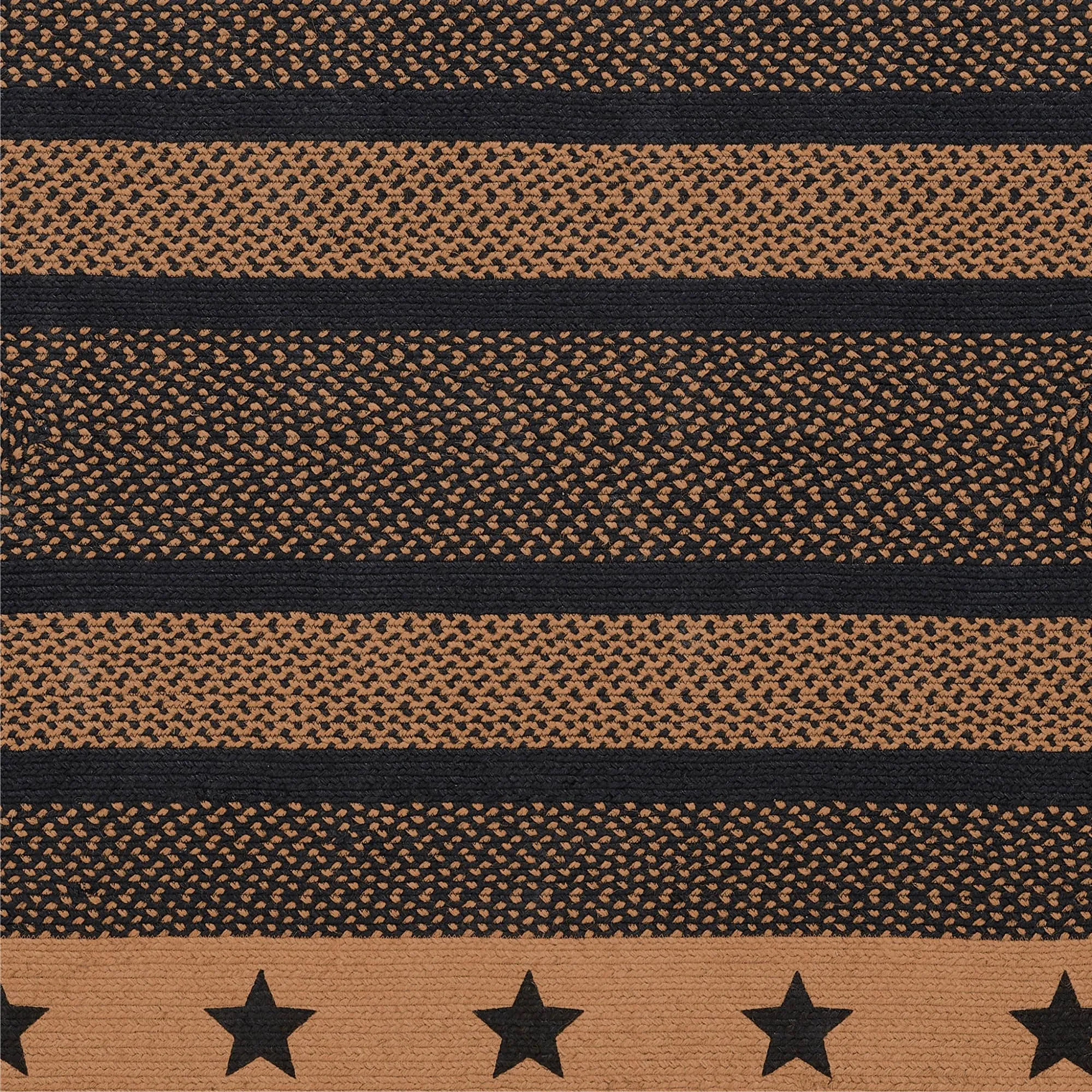 Farmhouse Jute Rug/Runner Rect Stencil Stars w/ Pad 24x78 - 2' x 6'