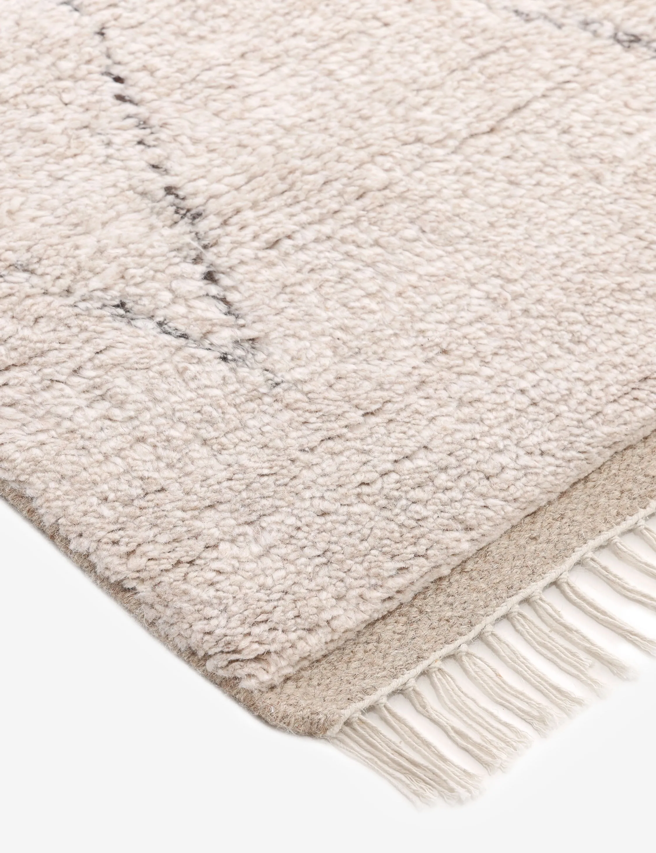 Ferra Hand-Knotted Wool-Blend Moroccan Style Shag Rug