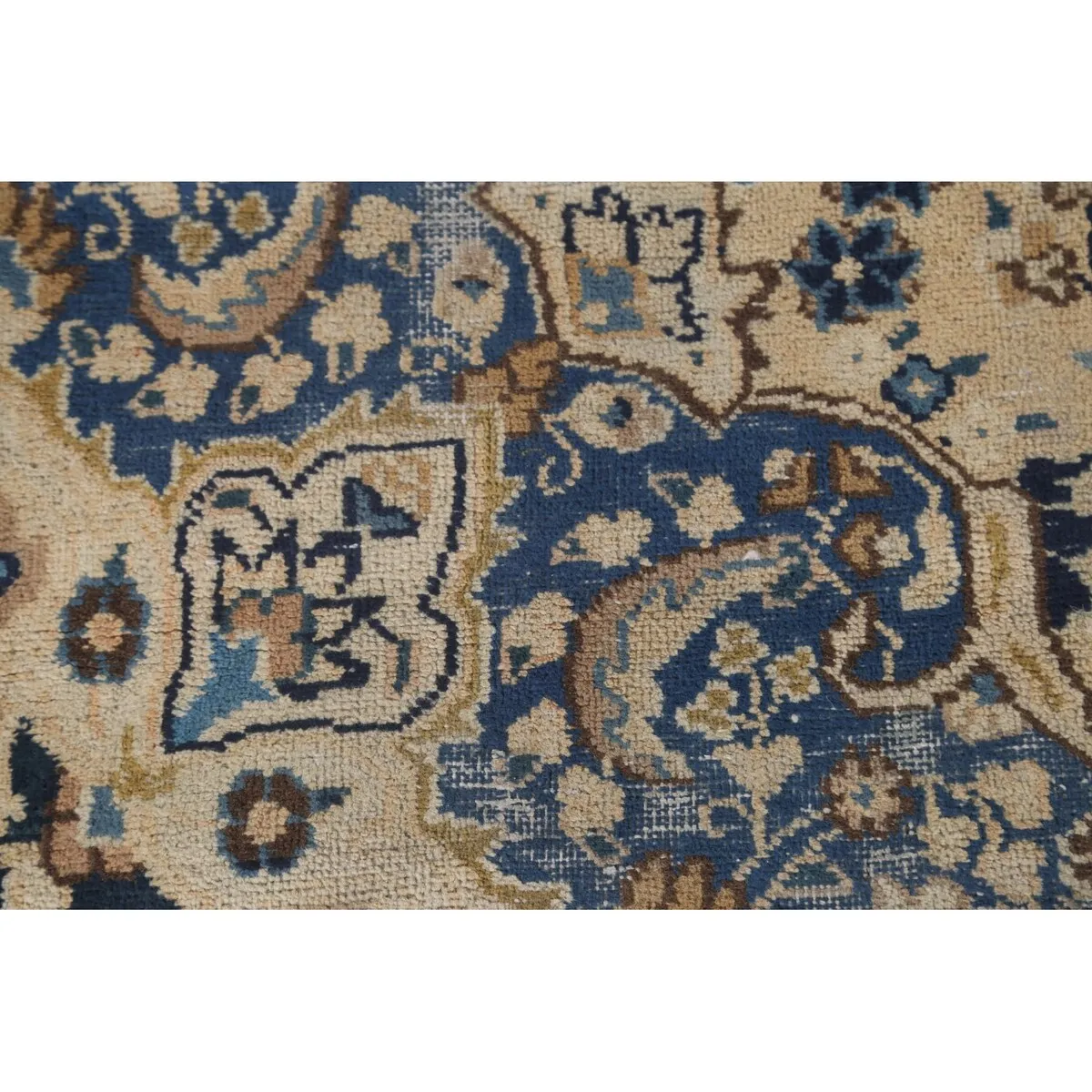 Floral Mashad Persian Vintage Rug Hand-Knotted Wool Carpet - 6'3x 9'1