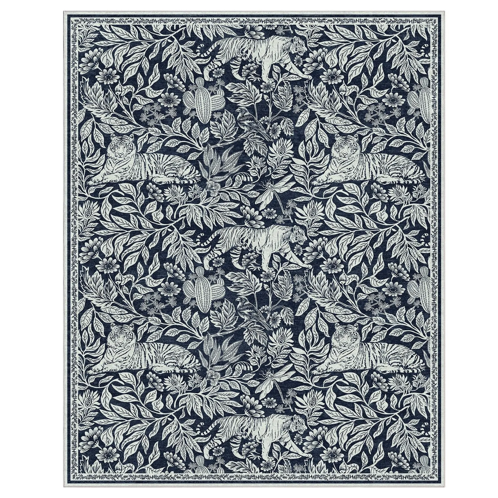 Forest Tiger Rugs Living Room Rug. Soft Washable Bedroom Rug. Low Pile Non-Slip Dining Room Home Office Carpet