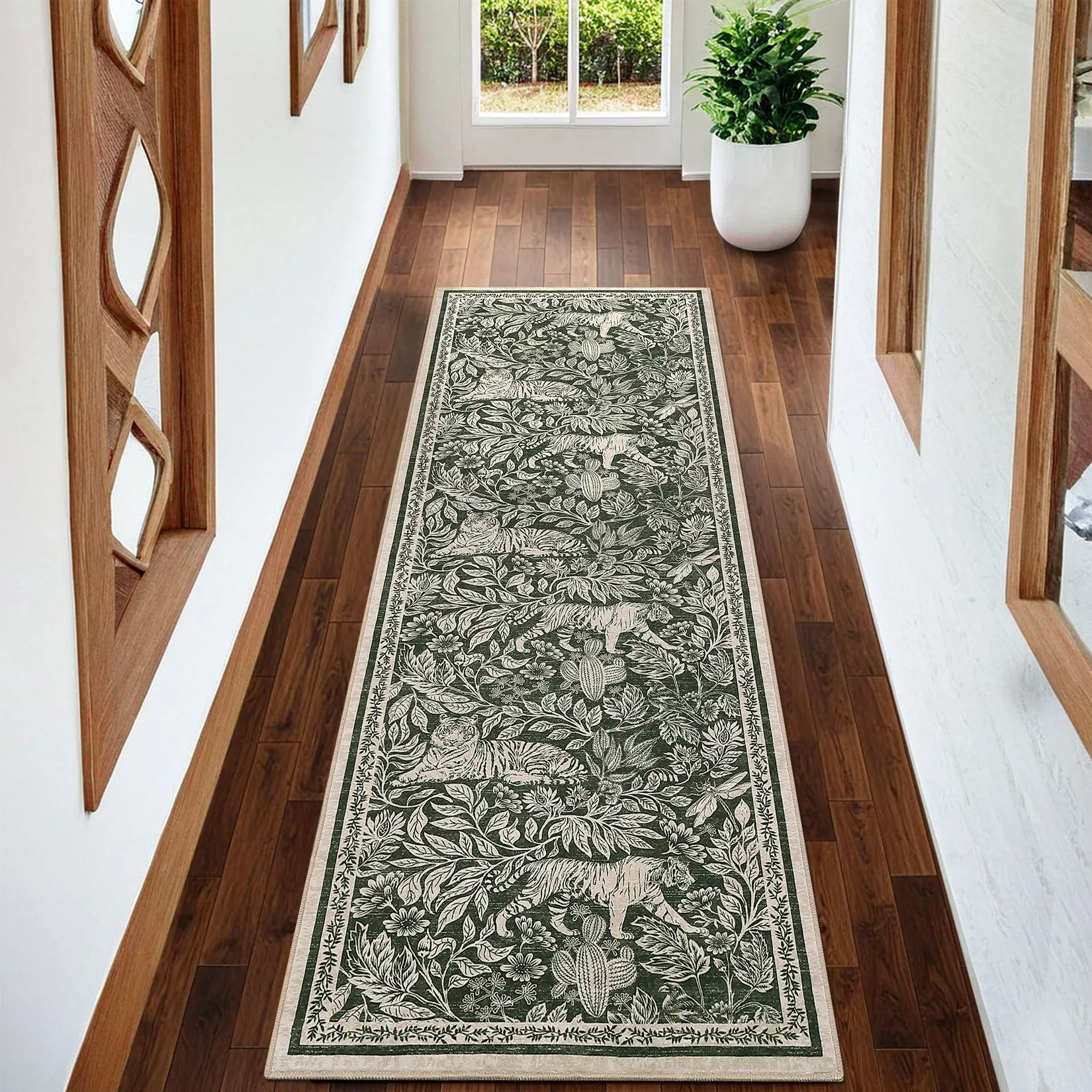 Forest Tiger Rugs Living Room Rug. Soft Washable Bedroom Rug. Low Pile Non-Slip Dining Room Home Office Carpet