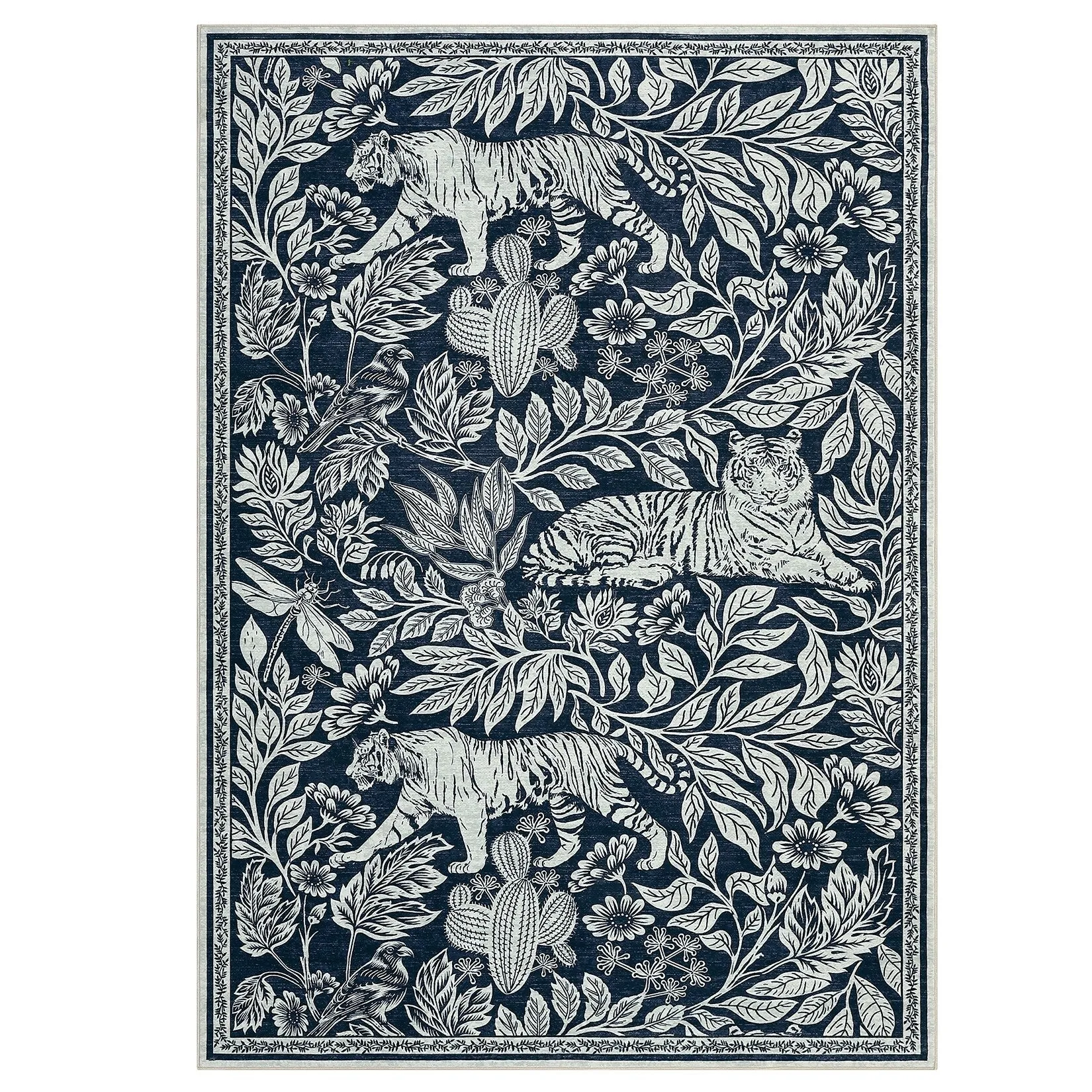 Forest Tiger Rugs Living Room Rug. Soft Washable Bedroom Rug. Low Pile Non-Slip Dining Room Home Office Carpet