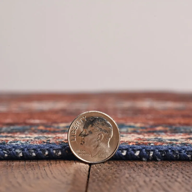 Foster Machine Washable Medallion Russet and Ivory Area Rug