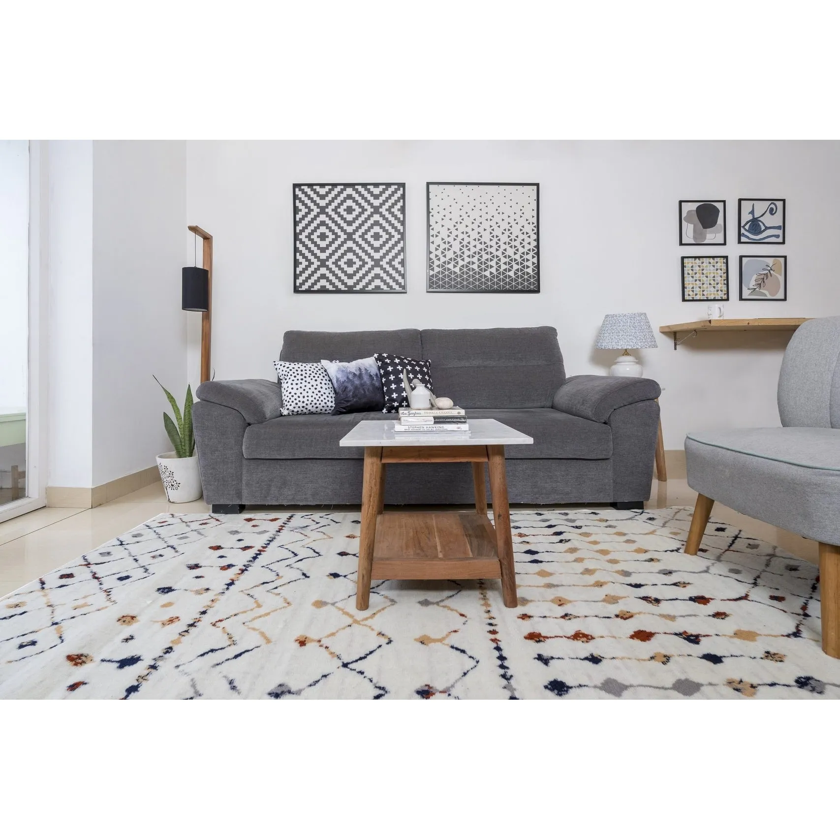 Furnish My Place Moroccan Style Rug - Ivory. Distressed Rug