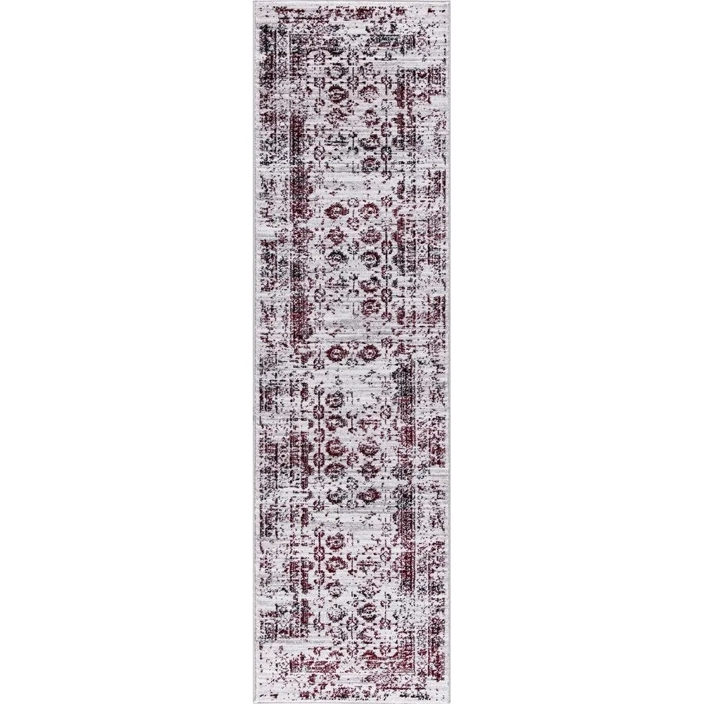 GAD Enduring Collection Serene Red Gray Transitional Area Rug