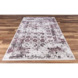 GAD Enduring Collection Serene Red Gray Transitional Area Rug