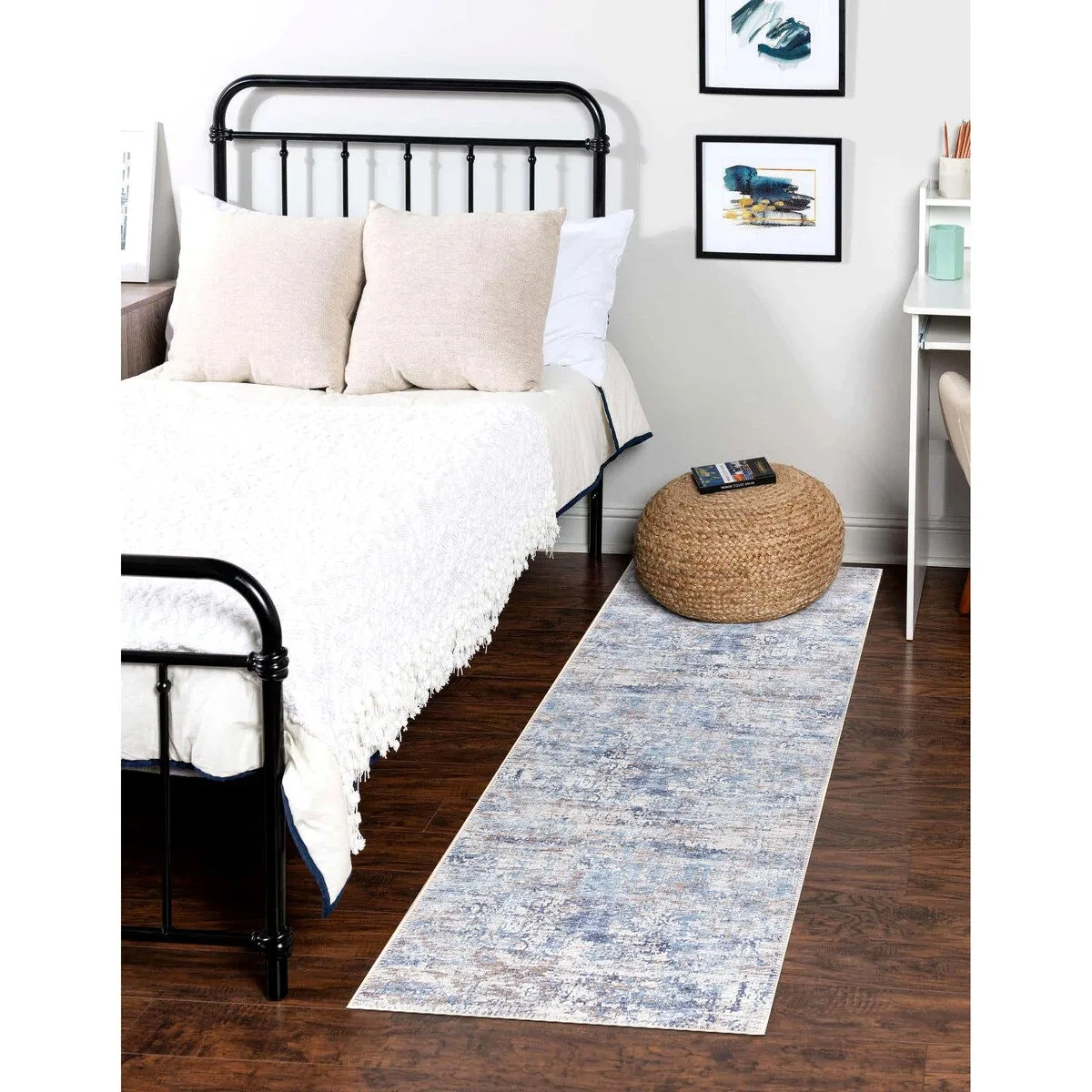 GAD - Machine Washable - Spatter Transitional Print Area Rug - 5'3 X 7'6