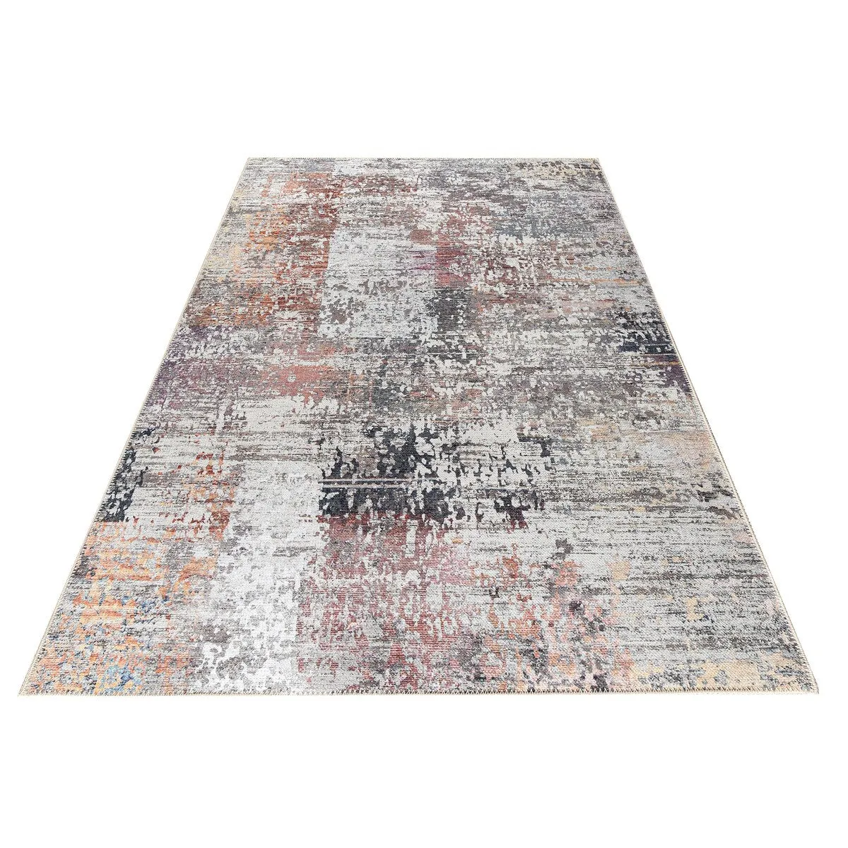 GAD - Machine Washable - Spatter Transitional Print Area Rug - 5'3 X 7'6