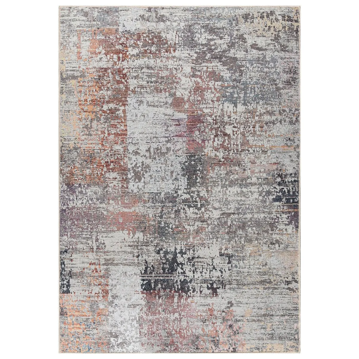 GAD - Machine Washable - Spatter Transitional Print Area Rug - 5'3 X 7'6