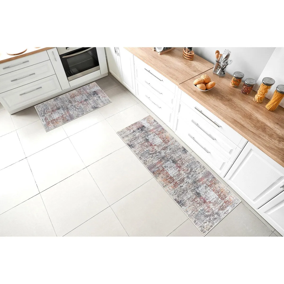 GAD - Machine Washable - Spatter Transitional Print Area Rug - 5'3 X 7'6