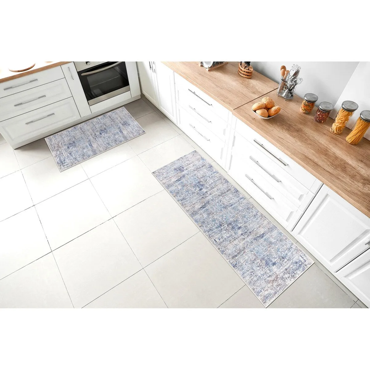 GAD - Machine Washable - Spatter Transitional Print Area Rug - 5'3 X 7'6