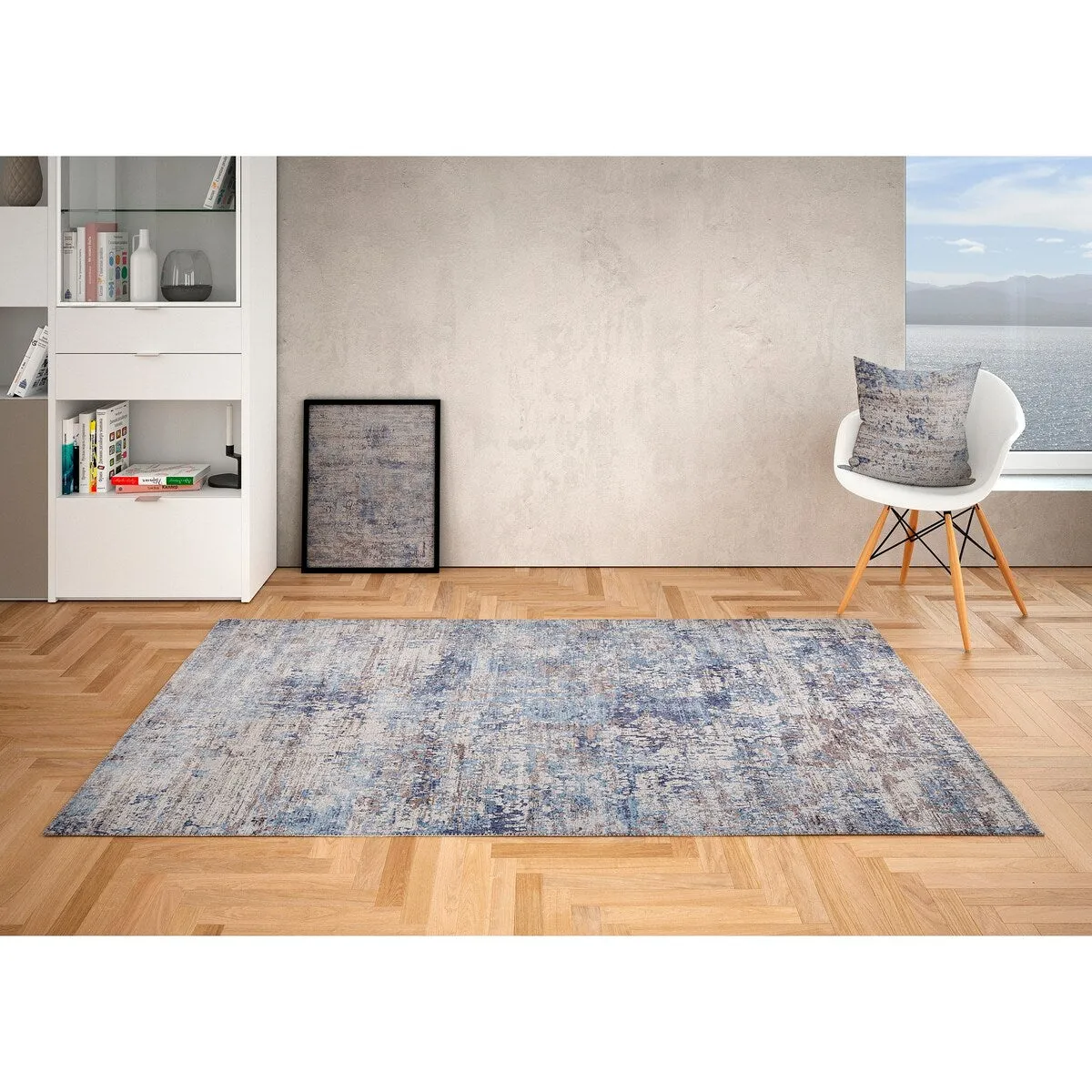 GAD - Machine Washable - Spatter Transitional Print Area Rug - 5'3 X 7'6