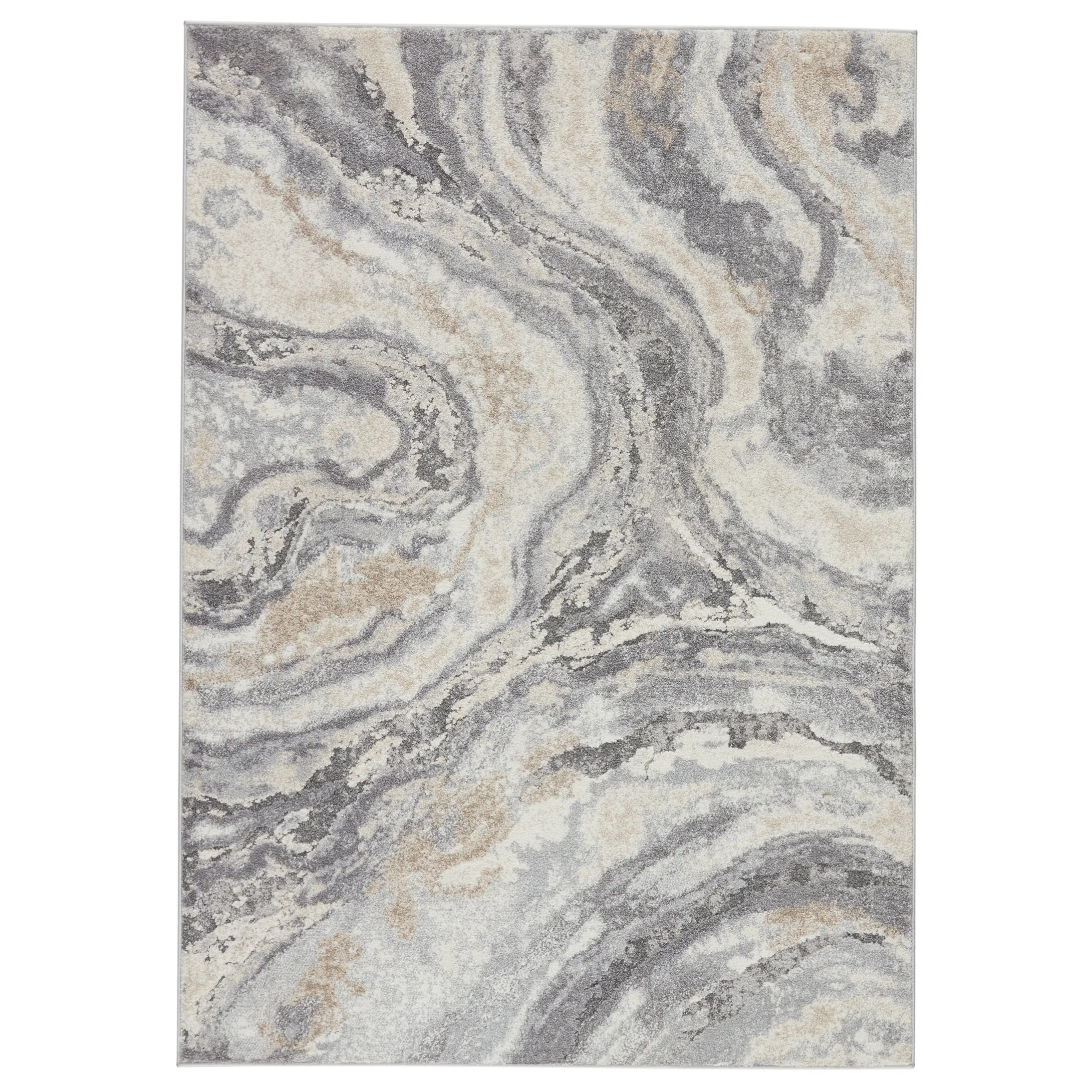 Gatlin Abstract Gray/ Cream Area Rug