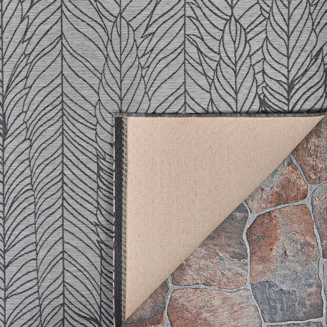 Gelato Vigne Gray- Black Indoor/ Outdoor Area Rug