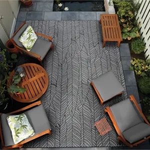 Gelato Vigne Gray- Black Indoor/ Outdoor Area Rug