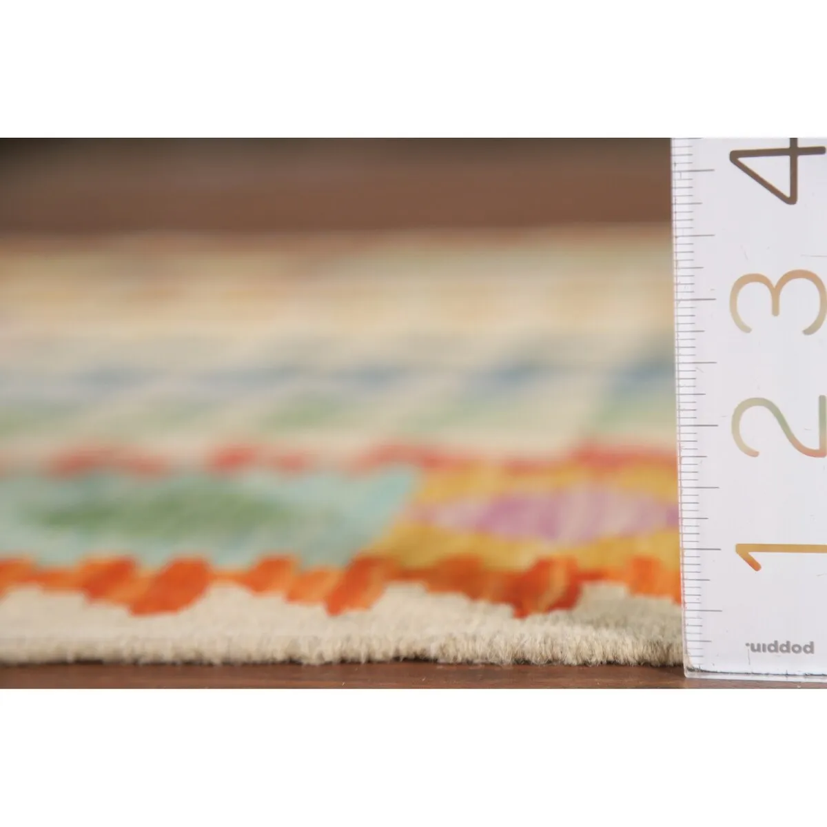 Geometric Kilim Area Rug Flatweave Foyer Wool Carpet - 3'4x 4'11