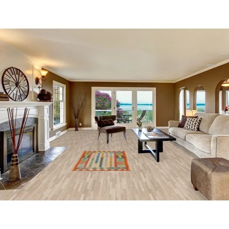 Geometric Kilim Area Rug Flatweave Foyer Wool Carpet - 3'4x 4'11