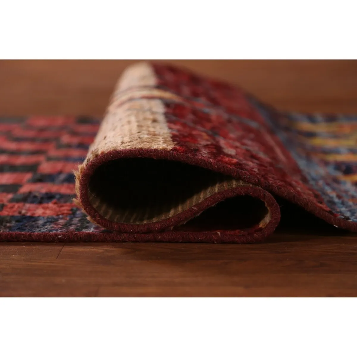 Geometric Multi-Color Moroccan Runner Rug Handmade Wool Carpet - 2'8 x 9'11