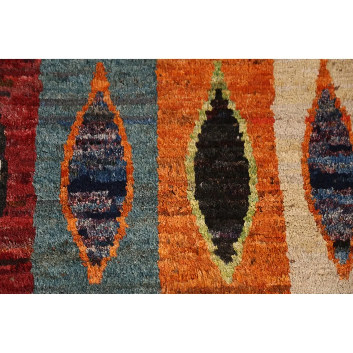 Geometric Multi-Color Moroccan Runner Rug Handmade Wool Carpet - 2'8 x 9'11