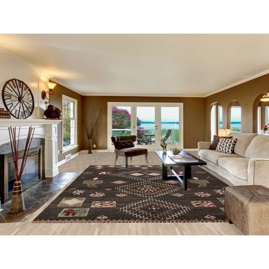 Geometric Tribal Oriental Moroccan Wool Area Rug Hand-knotted Carpet - 9'3 x 12'6