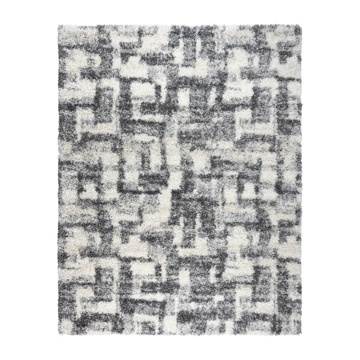 Gertmenian Anjou Abstract Grey Modern Geo Shag Area Rug