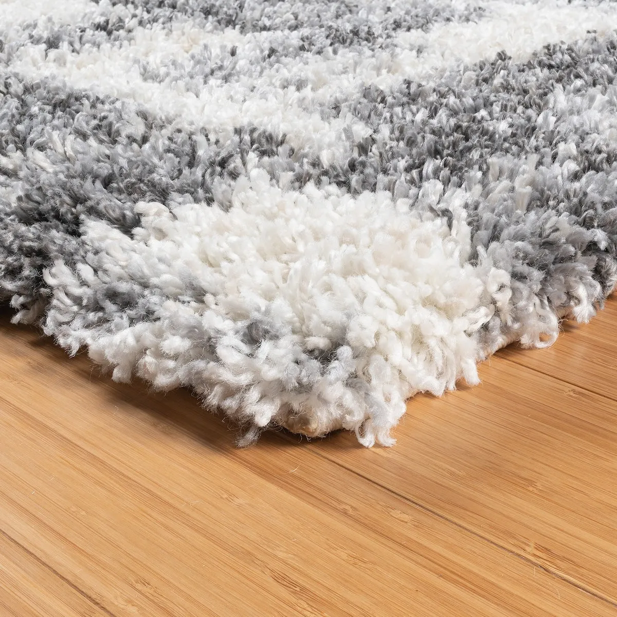 Gertmenian Anjou Abstract Grey Modern Geo Shag Area Rug