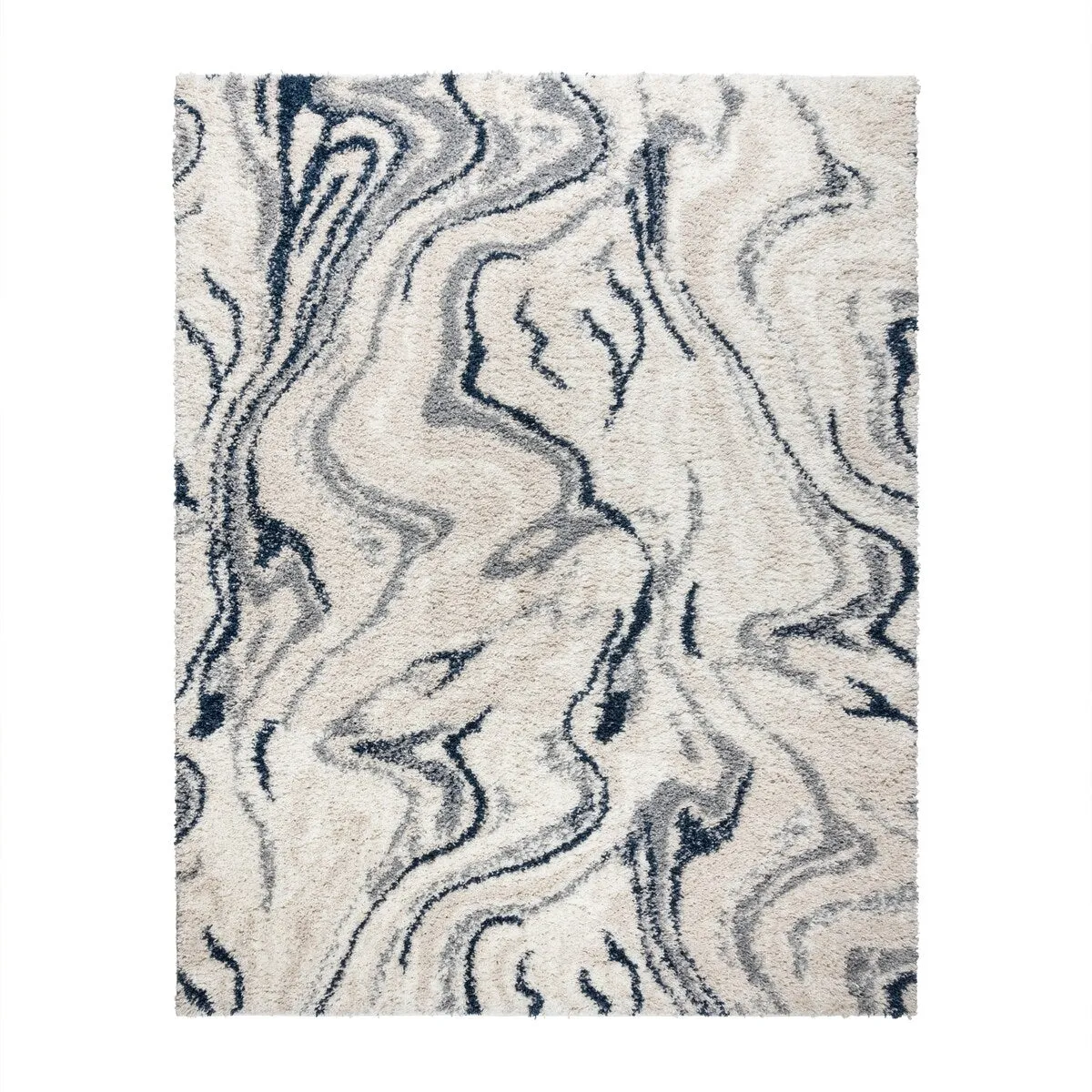 Gertmenian Anjou Marble Navy Abstract Modern Shag Area Rug