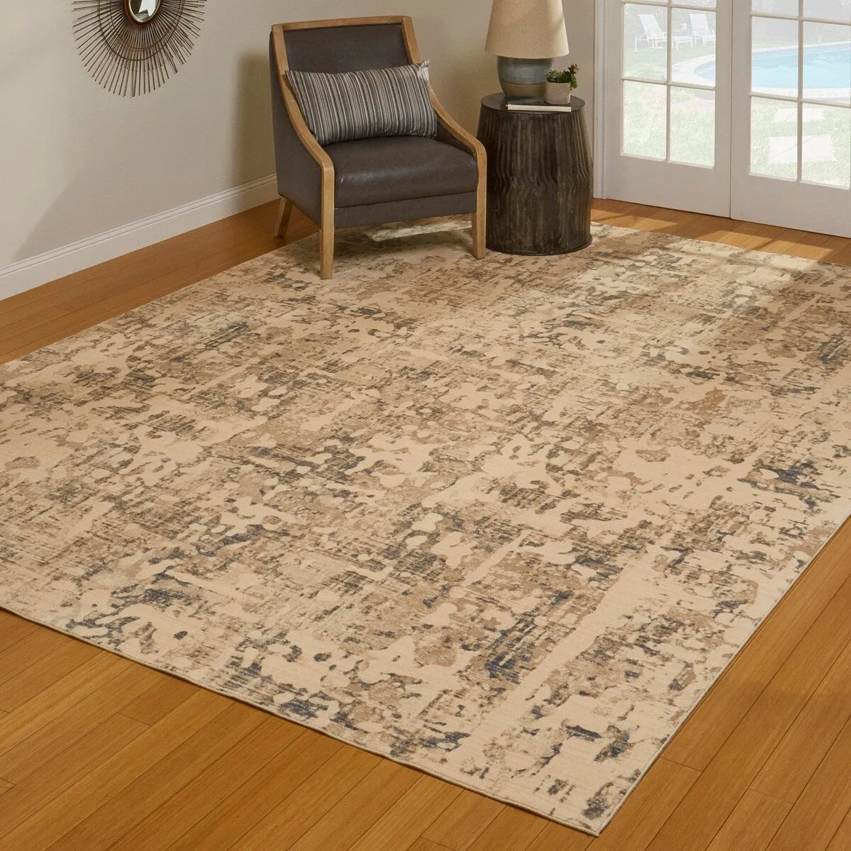 Gertmenian Hurston Monti Modern Abstract Natural Ivory Indoor Area Rug - 12'x15'
