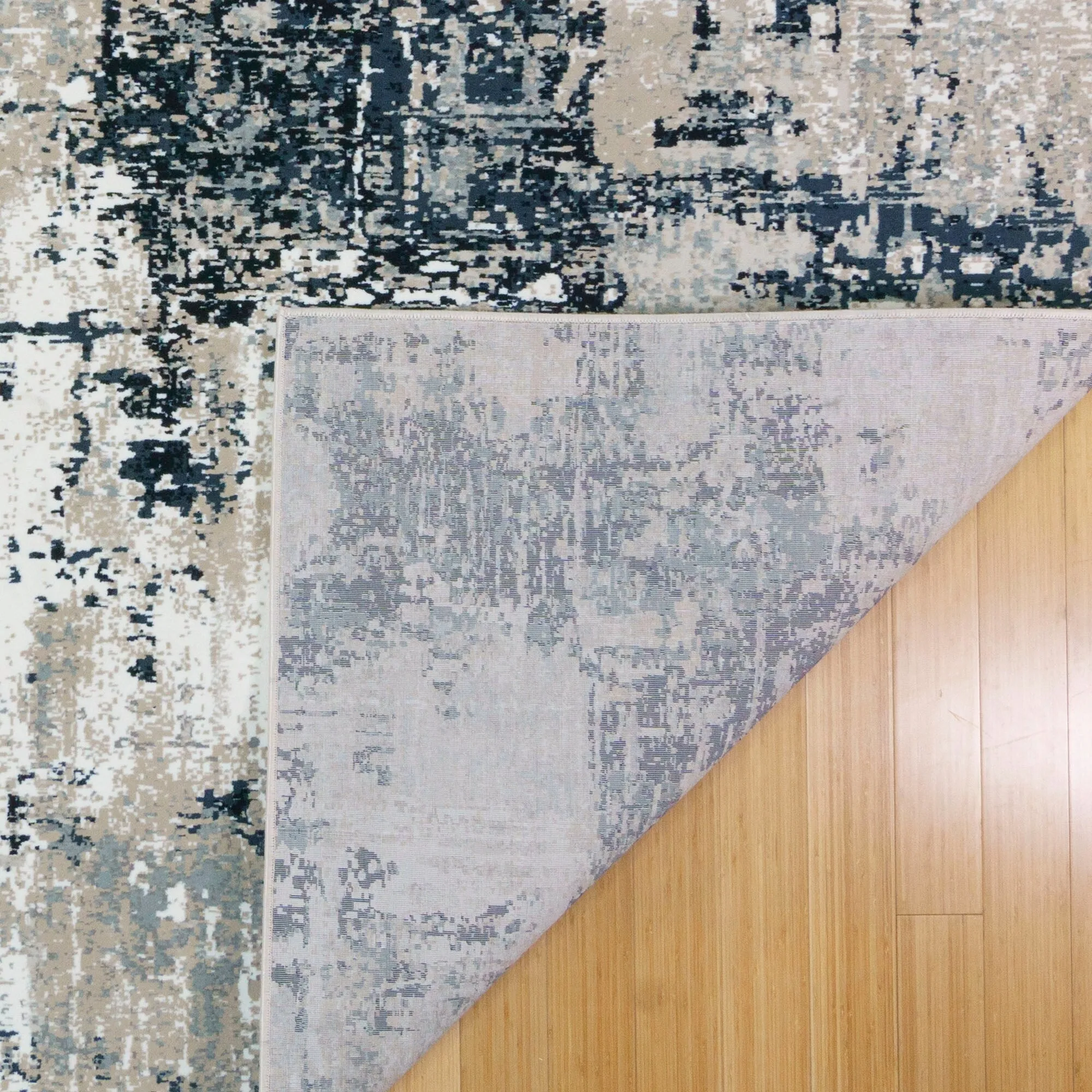 Gertmenian Majestic Omari Navy Blue Modern Abstract Area Rug
