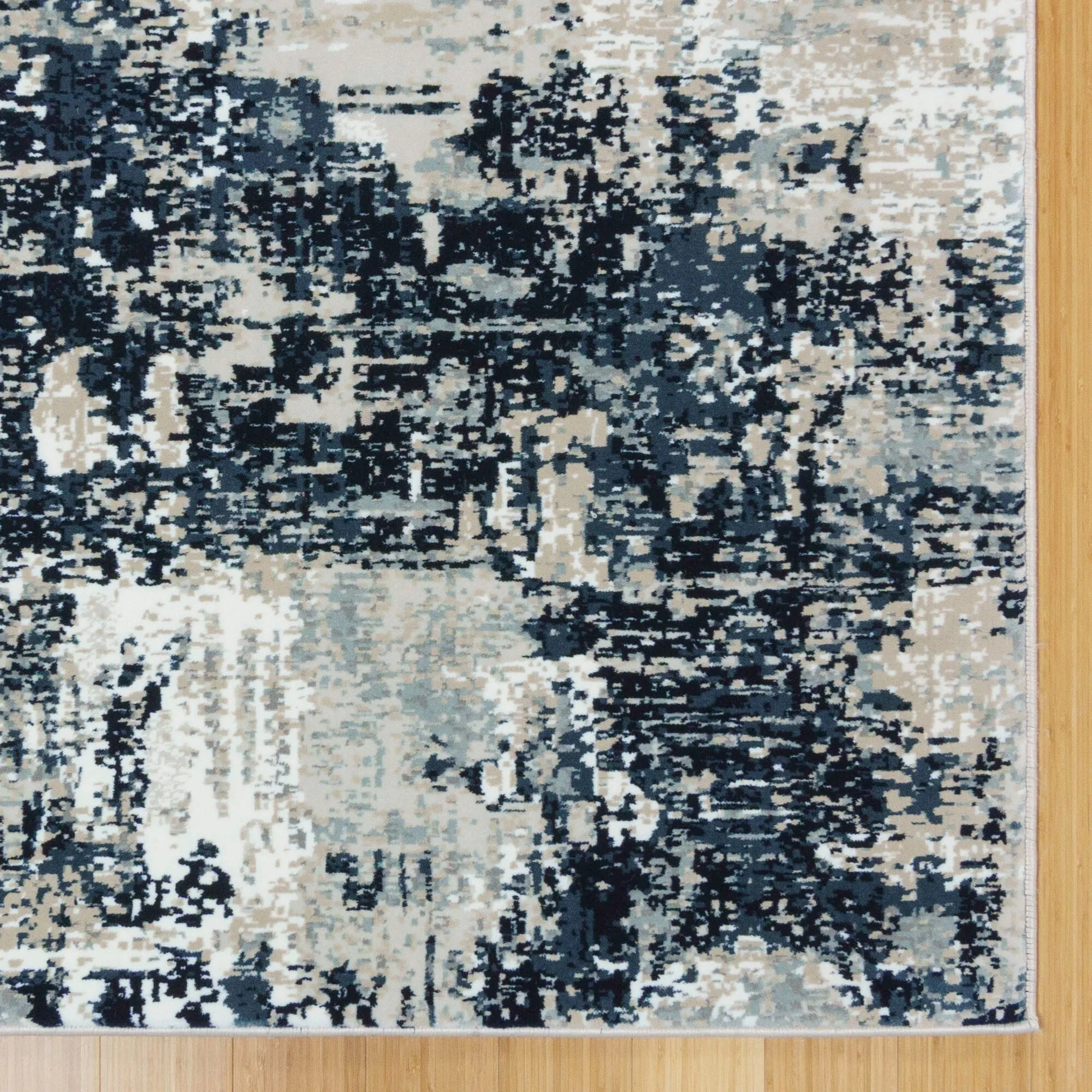 Gertmenian Majestic Omari Navy Blue Modern Abstract Area Rug