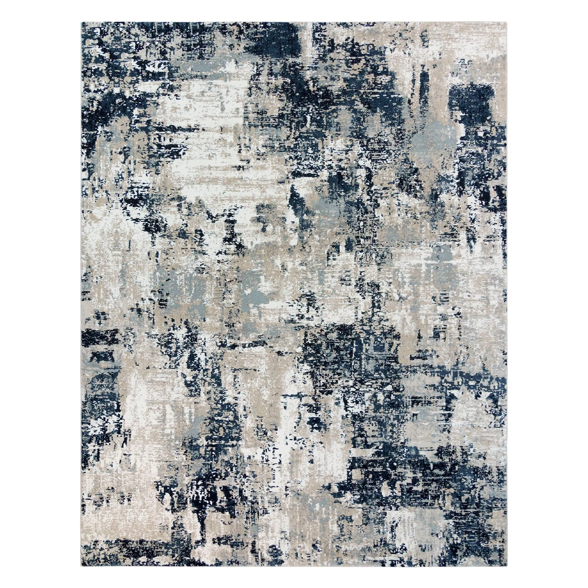 Gertmenian Majestic Omari Navy Blue Modern Abstract Area Rug