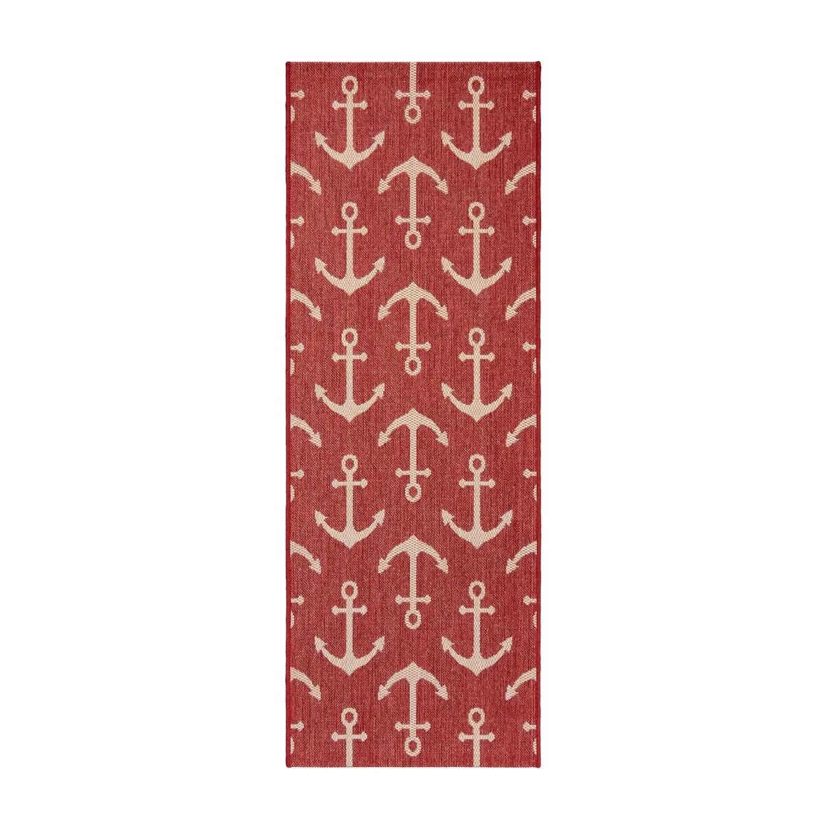 Gertmenian Paseo Maritime Red Nautical Anchor Indoor/ Outdoor Area Rug