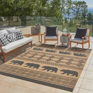Gertmenian Paseo Orin Chestnut Brown Rustic Tribal Bear Indoor/ Outdoor Area Rug
